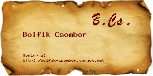Bolfik Csombor névjegykártya